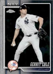 Gerrit Cole Topps Chrome card in example Yankees team lot