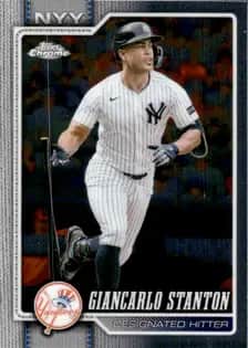 Giancarlo Stanton Topps Chrome card in example Yankees team lot
