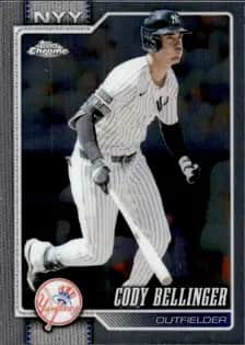 Cody Bellinger Topps Chrome card in example Yankees team lot