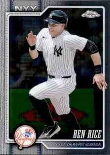 Ben Rice Topps Chrome card in example Yankees team lot