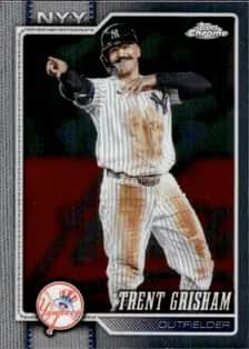 Trent Grisham Topps Chrome card in example Yankees team lot