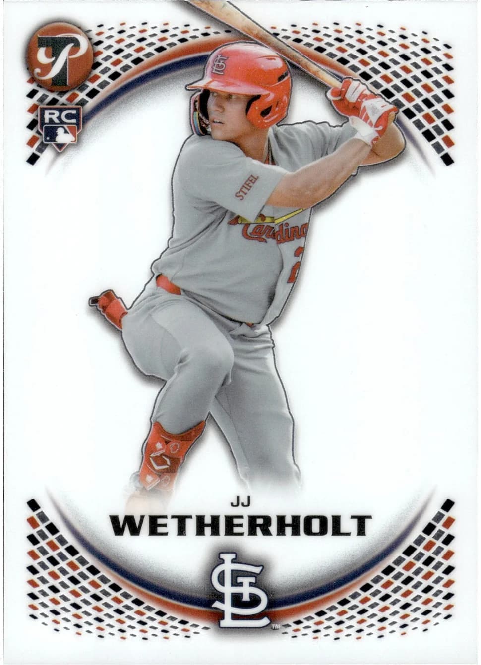 A 2026 Topps Pristine JJ Wetherholt rookie card, scanned.