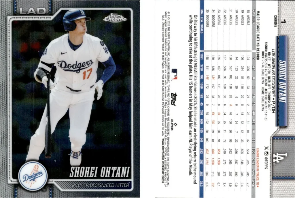 Shohei Ohtani trading cards