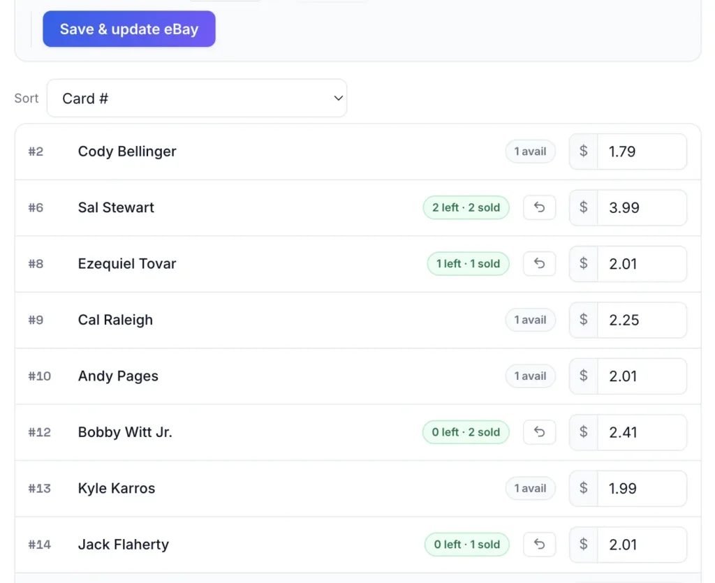 you pick inventory and pricing tools